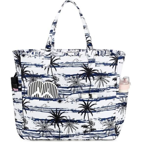 Large Beach Tote Bag Women Coconut White